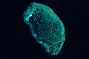 High resolution satellite image of Scorpion Reef on the Gulf of Mexico  - contains modified...