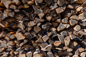 Stockholm, Sweden A pile of stacked firewood.
