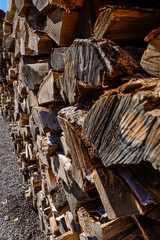 Stockholm, Sweden A pile of stacked firewood.