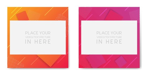 Creative liquid square banner background Trendy gradient shapes composition with square element