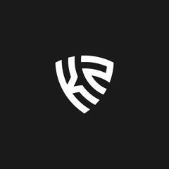 Fototapeta premium KZ monogram logo with shield shape