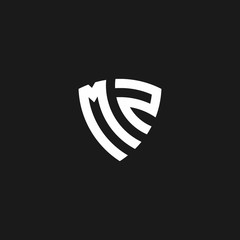 MZ monogram logo with shield shape