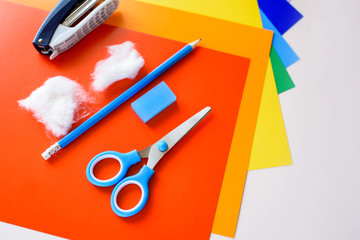 Step-by-step instruction to create a rainbow of colored paper. Creativity with your own hands.