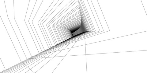 Curved tunnels that represent continuous movement at speed To be used in the concept of transportation.