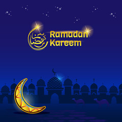 Obraz na płótnie Canvas Ramadan illustration realistic design for islamic celebration