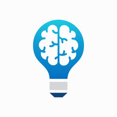 light bubble brain vector logo