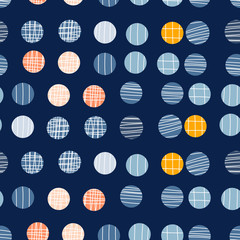 Cute textured dots hand drawn seamless vector fill. Cute childish drawing. Baby wrapping paper, textile, vector illustration