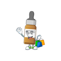 cartoon character concept of rich liquid bottle with shopping bags