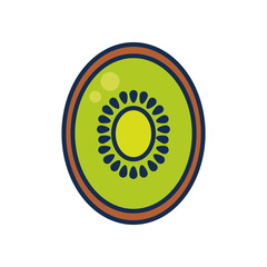 fruits and vegetables concept, kiwi icon, line and fill style