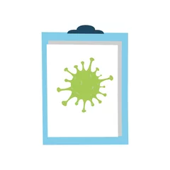 Fotobehang clipboard with coronavirus on white background © djvstock