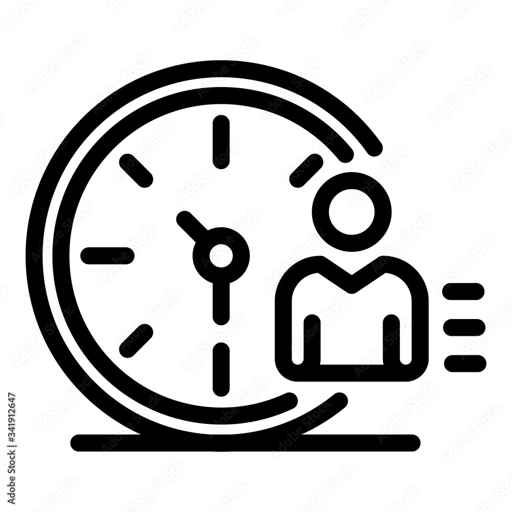 Poster recruiter time work icon. outline recruiter time work vector icon for web design isolated on white b