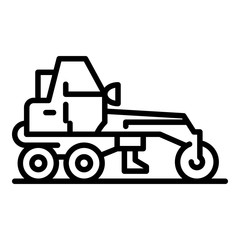 Grader machine truck icon. Outline grader machine truck vector icon for web design isolated on white background