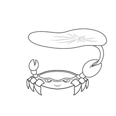 Vector illustration of crab drawing with line-art on white background