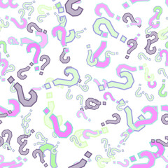 Quiz seamless pattern. Question marks, doubt, faq