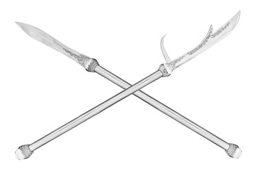 ancient sword isolated on white background