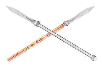 ancient sword isolated on white background