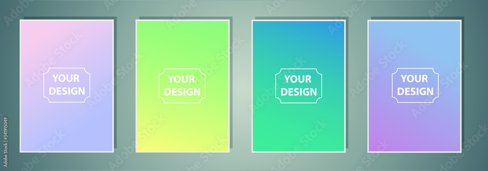 Poster abstract creative multicolored blurred vector background set. minimal style texture for your art and