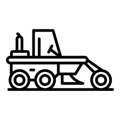 Demolition grader machine icon. Outline demolition grader machine vector icon for web design isolated on white background
