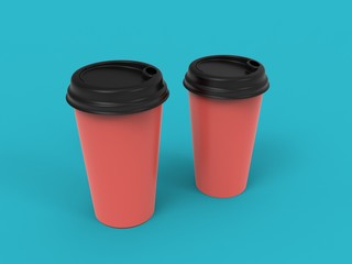 3d render illustration mockup coffee or tea  cap