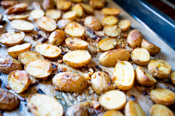 Baked Potato with Onion, Garlic, Rosemary, Salt and Pepper for Summer Barbeque Party