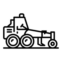 Building grader machine icon. Outline building grader machine vector icon for web design isolated on white background - obrazy, fototapety, plakaty