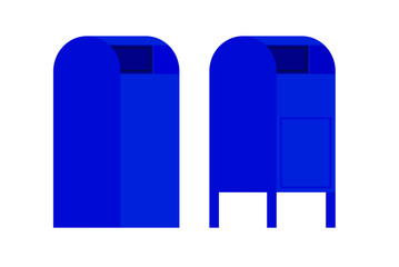 青の郵便ポストのイラスト