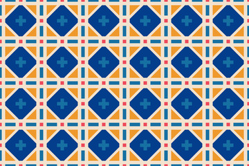 Geometric ornament of rhombuses and triangles in the native American style. Seamless pattern for web, print, textile, wallpaper, card, wrapping paper and background