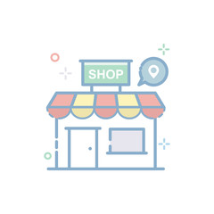 Shop Location Vector icon