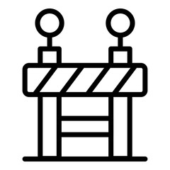 Road barrier icon. Outline road barrier vector icon for web design isolated on white background
