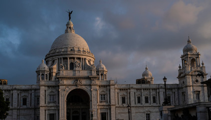 View of Victoria Memorial in blue sky  surroundings.