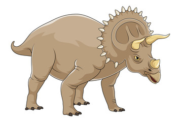 Cartoon triceratops dinosaurs illustration with simple gradients