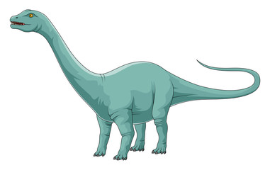 Brontosaurus the highest dino dinosaur. Cartoon character illustration