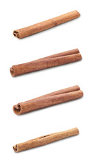 cinnamon sticks isolated on white background