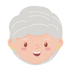 Isolated grandmother head vector design