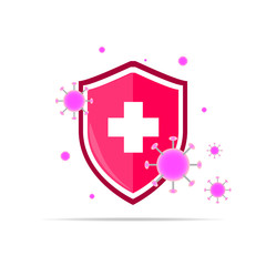 Vector icon of the immune system. immune system. Protection of health bacterial viruses. Prevention of human germs medically.