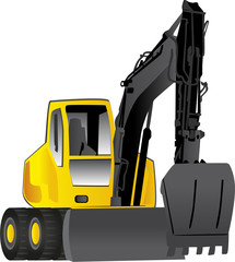 Excavator digger vehicle vector image