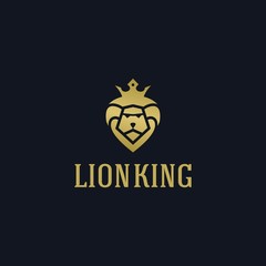 Luxurious Lion King logo design vector illustration