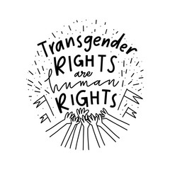 Transgender phrase vector hand drawn illustration lettering