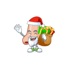 Obraz premium Santa nose Cartoon character design with sacks of gifts
