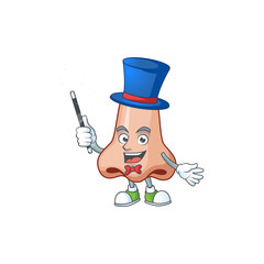 Talented nose Magician cartoon character design style