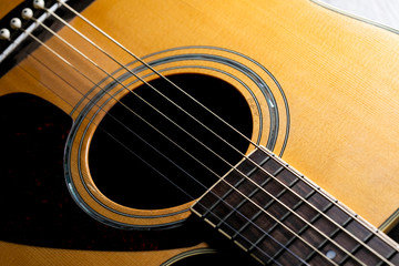 Acoustic guitar closeup