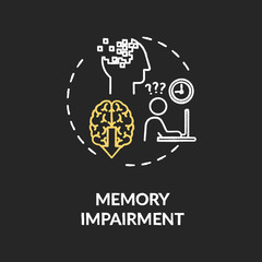 Memory impairment chalk RGB color concept icon