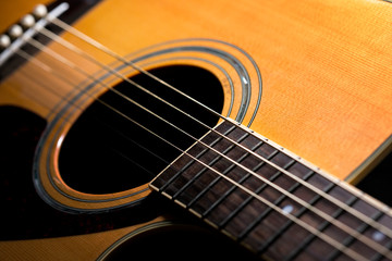 Acoustic guitar closeup