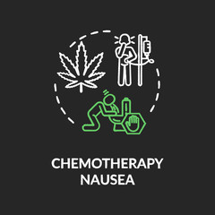 Chemotherapy nausea chalk RGB color concept icon