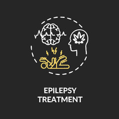 Epilepsy treatment chalk RGB color concept icon