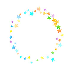 Rainbow Festive Confetti. Carnival Star Falling.