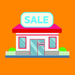 Supermarket building, Stock vector illustration  , EPS10.