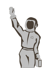 vector illustration of an astronaut woman