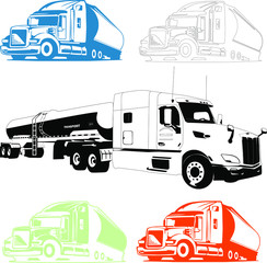 Heavy vehicle transport truck silhouette