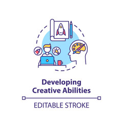 Developing creative abilities concept icon